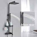 GobekUsa Black Rainfall Shower Faucet Set with Bathtub Tap and Height Adjust Shower Mixer
