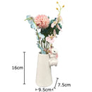 GobekUsa Lovely Rabbit Ceramic Vase Pot for Floral Arrangement, Table Decor & Aesthetic Room Appeal
