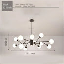 GobekUsa Gold Black LED Ceiling Chandelier for Living Room Bedroom Lighting Fixtures