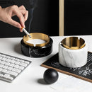 GobekUsa Gold Plated Marble Texture Ashtray - Smoking Accessories Weed Tray
