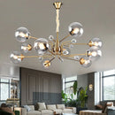 GobekUsa Glass Bubble Chandelier: Luxury LED Glass Ball Suspension Lamp for Living Room, Bedroom, and Shop