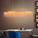 GobekUsa LED Aluminum Tassel Chandelier: Modern Dimmable Light for Living Room, Hotel, Hall