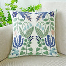 GobekUsa Green Tulip Embroidery Pillowcase 45X45CM - Sofa Bed Office Car Chair Cover