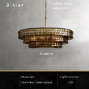 GobekUsa Brown Glass Pendant Lights for Dining Table Chandelier, Oval Clear Round Suspension Lamp