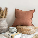 GobekUsa Linen Fringed Pillow Cover for Home Bed Sofa Decoration