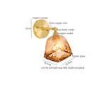GobekUsa Amber Glass LED Wall Lamp for Bedroom Minimalistic Copper Lighting