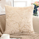GobekUsa Golden Fur Cushion Cover White 43x43 - Luxury Home Decor Pillow Case