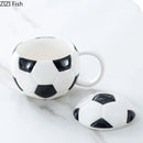 GobekUsa Baseball Shape Ceramic Mug with Lid - Coffee, Tea, Juice Cup