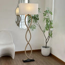GobekUsa Hemp Rope Fabric Shade LED Floor Lamp for Home Decor