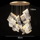 GobekUsa Crystal Chandelier Stair Pendant Lamp Living Room Lighting