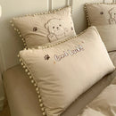 GobekUsa Cartoon Bear Applique 100% Cotton Child Bedding Set - Single Quilt Cover