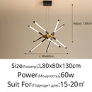 GobekUsa Dimmable LED Ceiling Chandelier, Modern Interior Lighting for Dining Room, Bedroom, Living Room