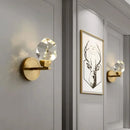GobekUsa Crystal LED Copper Wall Sconce - Modern Luxury Wall Light Fixture
