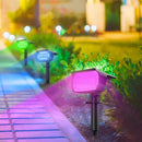 GobekUsa 20LEDs RGB Solar Landscape Spotlights: Wireless & Waterproof Solar Wall Lamp for Patio Garden