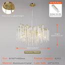 GobekUsa Crystal Tassel Chandelier Luxury Pendant for Home, Living Room, Dining Room, Hotel Hall