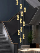 GobekUsa Gold Crystal Chandeliers LED Pendant Lamp for Modern Living Spaces