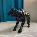 GobekUsa Bull Statue Feng Shui Luxury Resin Sculpture Home Decor Miniature Art Objects