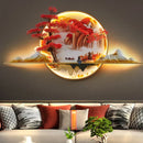GobekUsa 3D Chinese Pine Landscape Picture Wall Lamp for Home Living Room