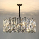 GobekUsa Black Crystal Chandelier: Elegant Round Hanging Lamp for Living Room, Dining Room & Restaurant