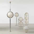 GobekUsa LED Floor Lamp Chrome Metal Living Room Floor Light White Acrylic Ball