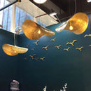 GobekUsa Lotus Leaf Hat Pendant Lamp: Elegant Copper Design for Living Room, Restaurant, Bar.