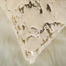 GobekUsa Golden Fur Cushion Cover White 43x43 - Luxury Home Decor Pillow Case