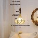 GobekUsa Ceramic Knob Switch LED Pendant Lamp, Nordic Walnut Wood Hanging Light Fixtures for Living Room