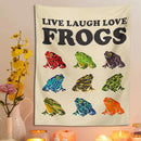 GobekUsa Frogs Tapestry Wall Hanging Psychedelic Hippie Aesthetic Tapestries Home Decor