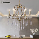GobekUsa Crystal LED Chandelier for Kitchen Dining Living Bedroom Room