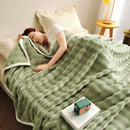 GobekUsa Bubble Velvet Blanket: Soft Cozy Flannel Sofa Cover, Single/Double, Office Nap & Air Conditioning