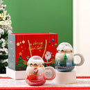 GobekUsa Christmas Santa Ceramic Mug with Lid - Festive Holiday Gift for Home & Office