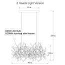 GobekUsa Leaf Chrome Ceiling Chandelier for Living Room, Bar, or Balcony Lighting