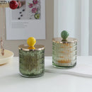 GobekUsa Glass Tea Canister Candy Pot Ceramic Ball Decorative Storage Jar