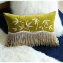 GobekUsa Bamboo Embroidery Yellow Patchwork Art Throw Pillow Cover 45x45cm