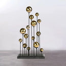 GobekUsa Geometric Golden Ball Sculpture: Metal Handicrafts Home Decor Ornament