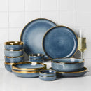 GobekUsa Blue Gradient Ceramic Plate Set - Elegant Dinner & Dessert Plates, Salad Soup Bowl - Luxury Tableware