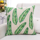 GobekUsa Green Plant Leaves Flower Linen Cushion Cover - Modern Sofa Throw Pillow Cover