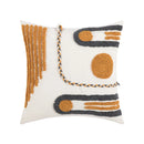 GobekUsa Geometric Embroidered Cotton Canvas Cushion Cover Home Decor Boho Style