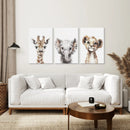 Cute Set of 3 Watercolor Jungle Animal Wall Art by Wall Art Set