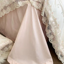 GobekUsa French Lace Flowers Embroidery Wedding Bedding Set 1200TC - Luxurious and Romantic Cotton Duvet Cover Set