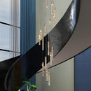 GobekUsa Cylindrical Stair Chandelier: Modern Attic Living Room Lighting