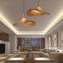 GobekUsa Bamboo Pendant Chandelier: Handcrafted LED Rattan Hanging Light for Indoor Living Room