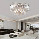 GobekUsa Large Crystal Chandelier Chrome Hanging Lamp for Dining Room Decor
