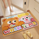 "GobekUsa Cartoon Print Bathroom Carpet: Soft, Absorbent & Anti-Slip Entrance Mat"