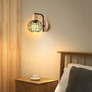 GobekUsa Iron Wood Wall Lamp Shade: Nordic Indoor Sconce for Bedroom, Living Room, Restaurant