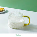GobekUsa 400ml Hammer Pattern Glass Mug - Heat Resistant with Hand Handle