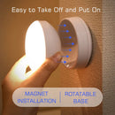 GobekUsa 360° Rotate Night Light USB Rechargeable Magnet Wall Lamp for Staircase Bedroom