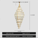 GobekUsa Crystal Large Chandelier for Villa Duplex Loft Stairs, Elegant Hall Pendant Light
