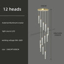 GobekUsa Golden LED Crystal Chandelier for Living Room Staircase