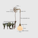 GobekUsa Adjustable LED Wall Sconce Lamp Stripe Ceramic Copper Mirror Bedside